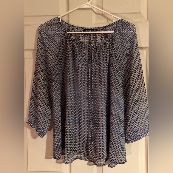 A.n.a sheer top blouse shirt, size petite small, NWT, blue - Picture 1 of 7